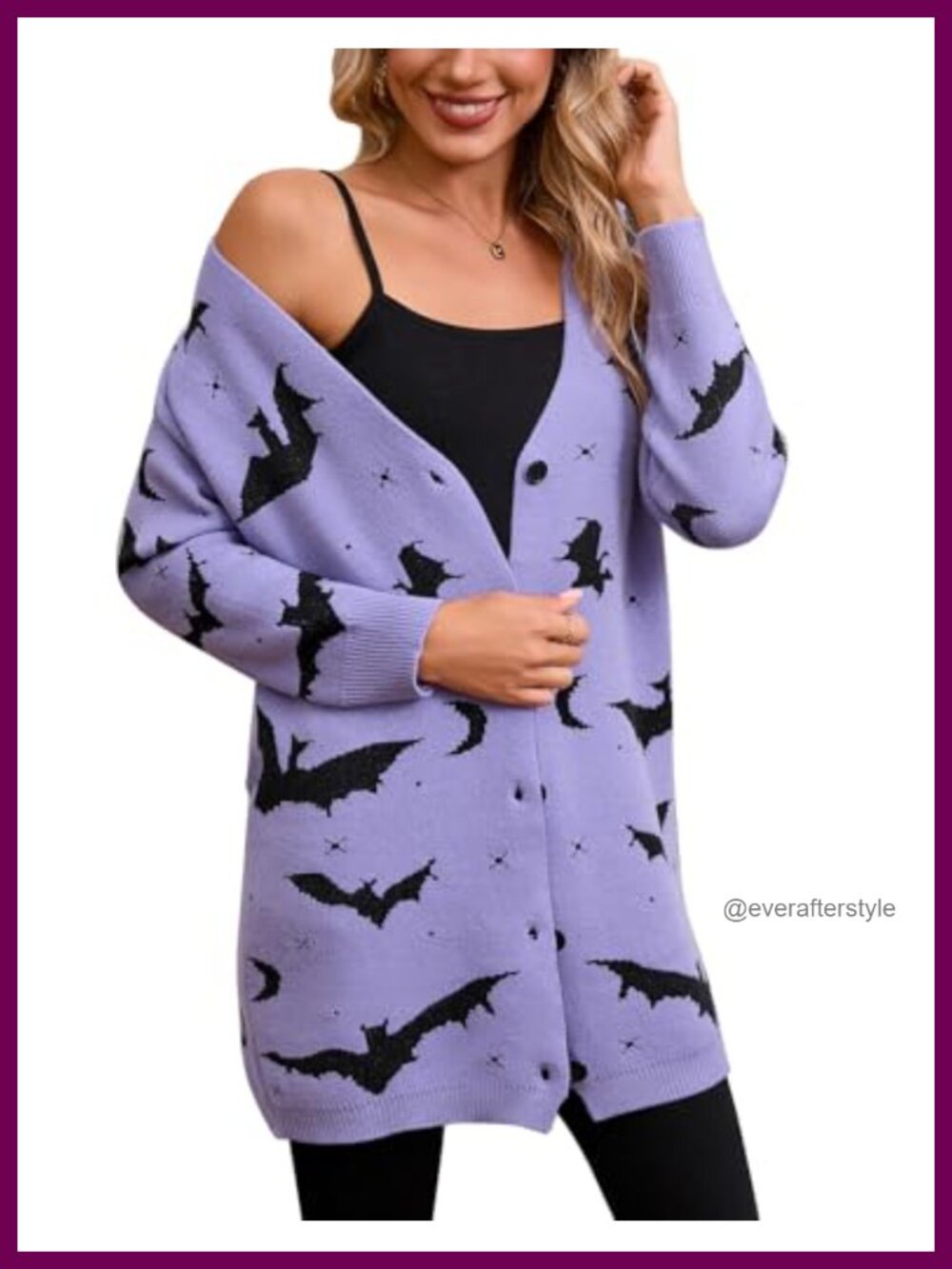 Halloween Bat Knit Button Down Cardigan Sweater